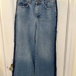 La Ligne Light and Dark Blue Flare Jeans